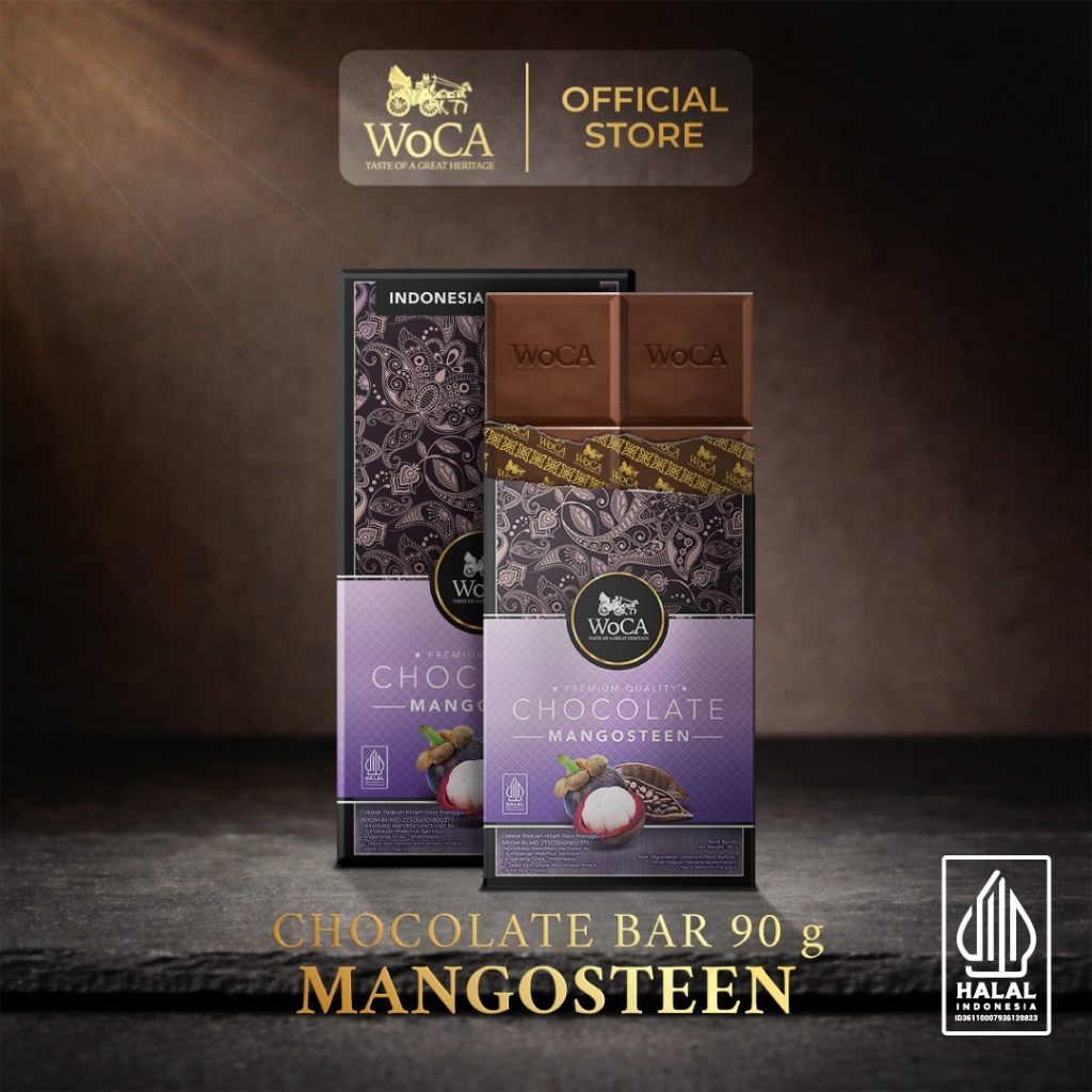 WoCA Premium Chocolate Bar - Cokelat Batang Rasa Manggis - 90 gram