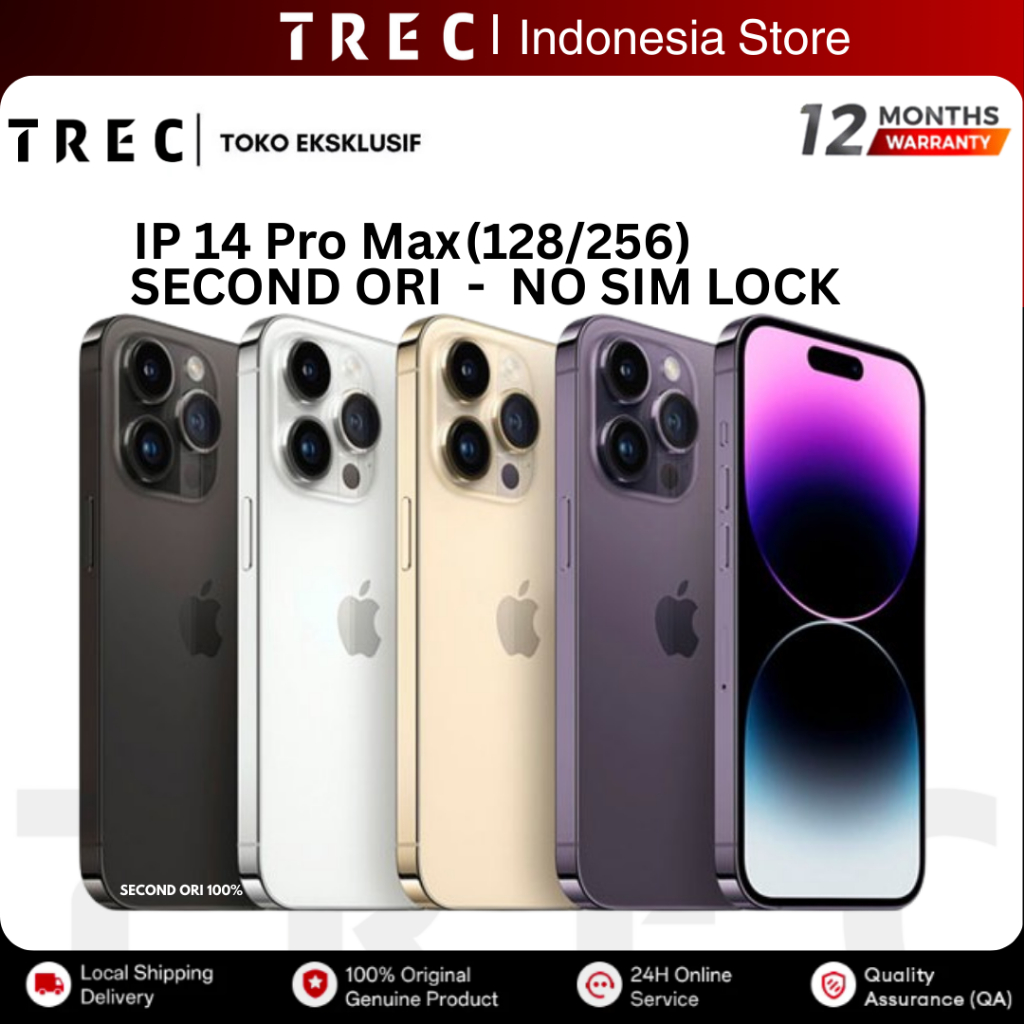 IP 14 Pro Max 128GB Second Ori Fullset Mulus
