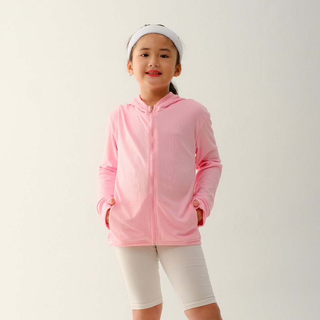 Jaket Anti UV Anak Laki-Laki Perempuan Usia 3-14 thn - Long Sleeve Mesh AIRism Jacket Hoodie Outdoor