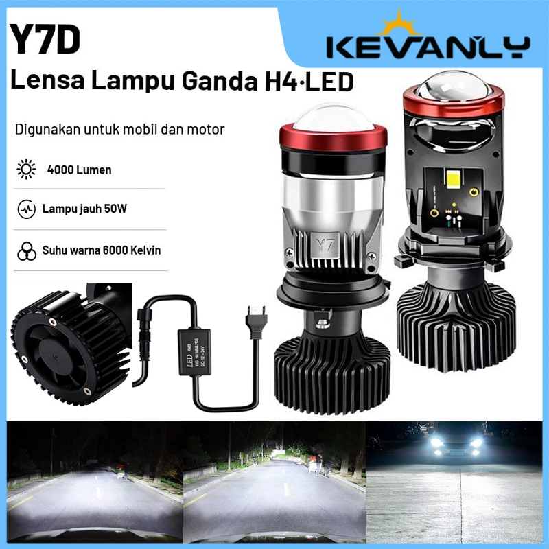 Y7 LAMPU LED MOBIL MOTOR H4 MINI PROJEKTOR PROJIE Lampu depan mobil Y7 Versi yang ditingkatkan SUPER