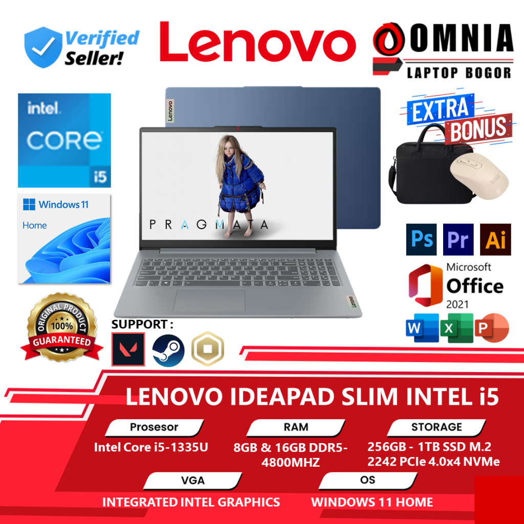 Laptop Lenovo Touchscreen Ideapad Slim 1i & 3i Intel Core Series i3 | i5 16GB 512GB 14" & 15" WIN 11