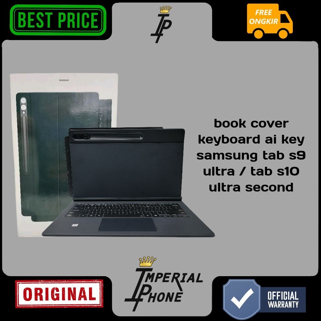 book cover keyboard ai key samsung galaxy tab s9 ultra / tab s10 ultra second