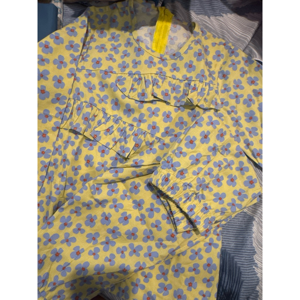 set baju muslim cewe motif size 4 velvet junior