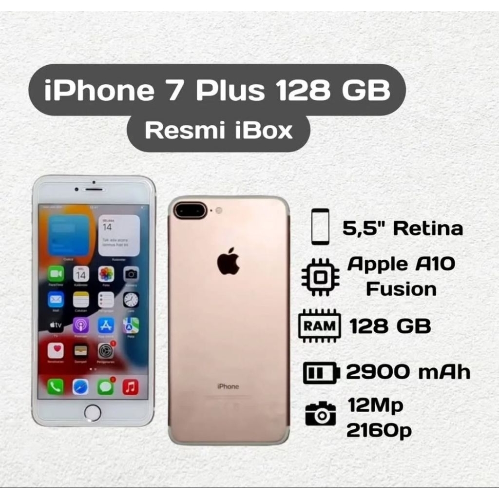 Apple iPhone 7 Plus 128 GB Second Resmi iBox