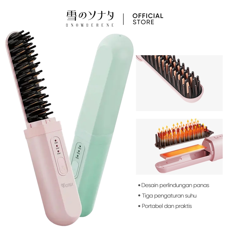 Sisir Catok Pelurus Rambut Elektrik Comb Sisir Pelurus Rambut Tanpa Kabel Cordless Hair straightener