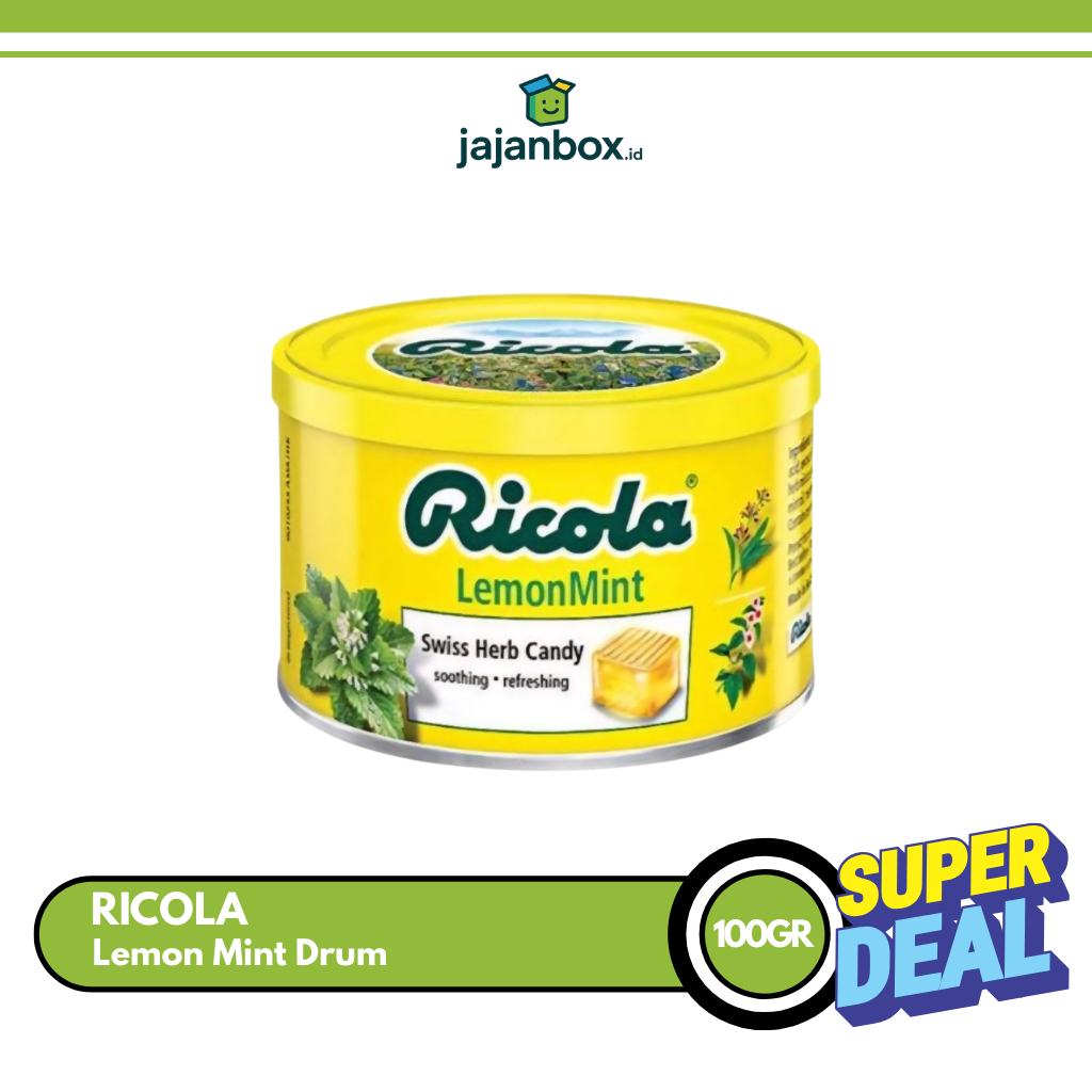 Ricola Lemon Mint Permen Mint Drum 100 gram