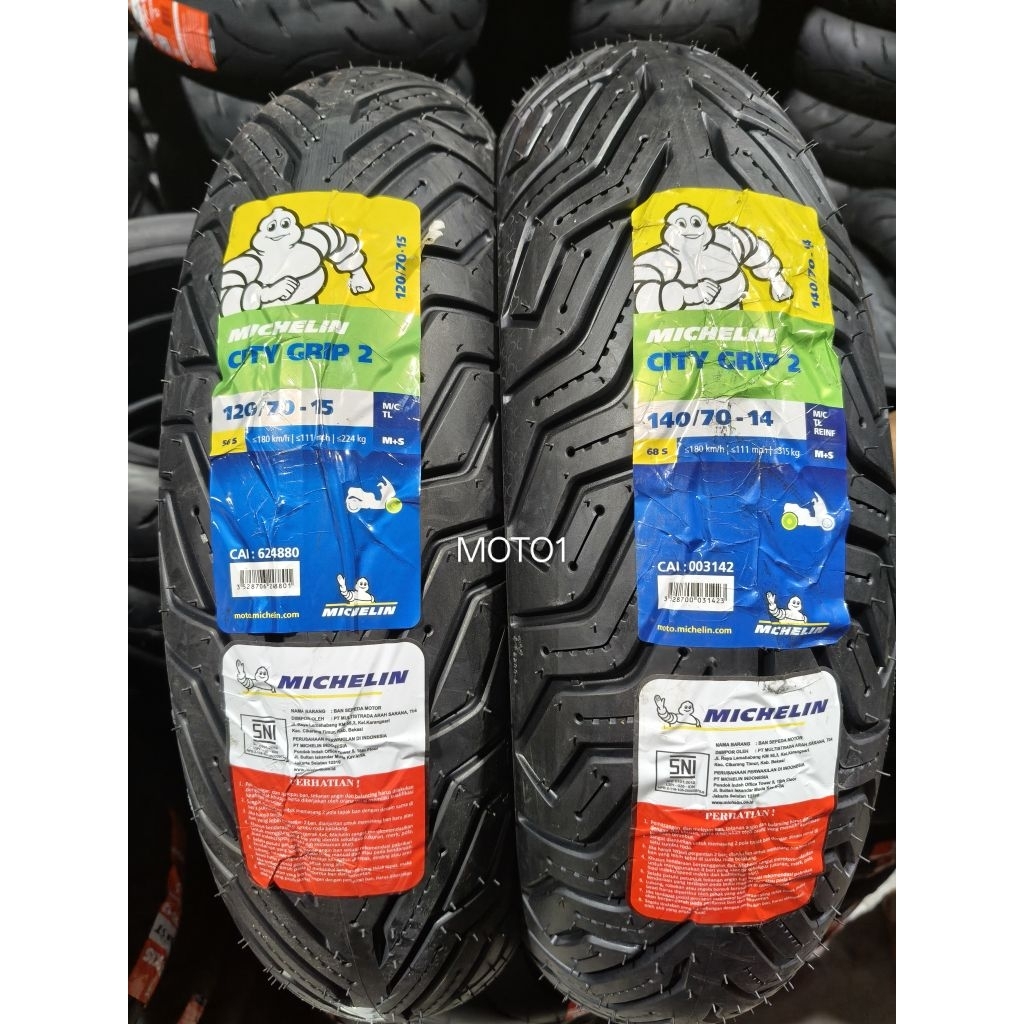 Ban Motor Xmax 250  - Michelin 140/70 - 14 , 120/70 -15  City Grip 2 Tubeless