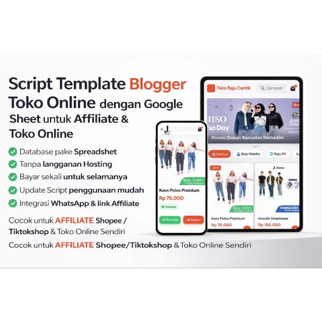 Script Template Blogger Toko Online & Katalog Produk Affiliate Shopee
