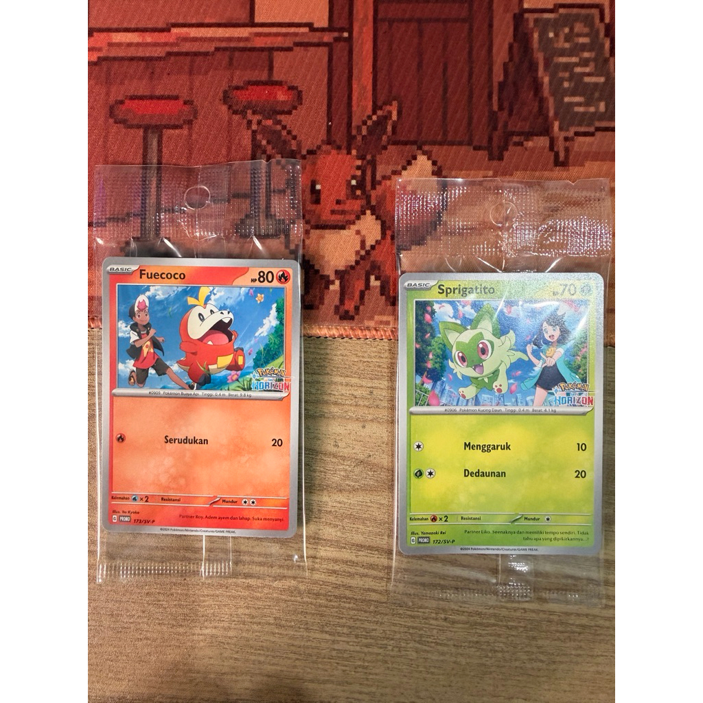 Pokemon Indonesia (Promo Card) Sprigatito & Fuecoco seri Horizon