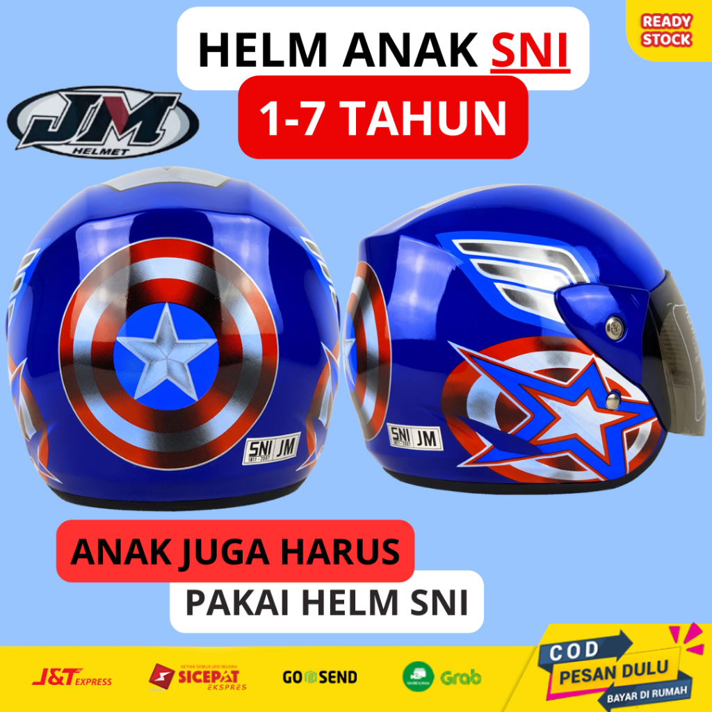 JM Helmet Helm Anak SNI Karakter Lucu 1-9 Tahun