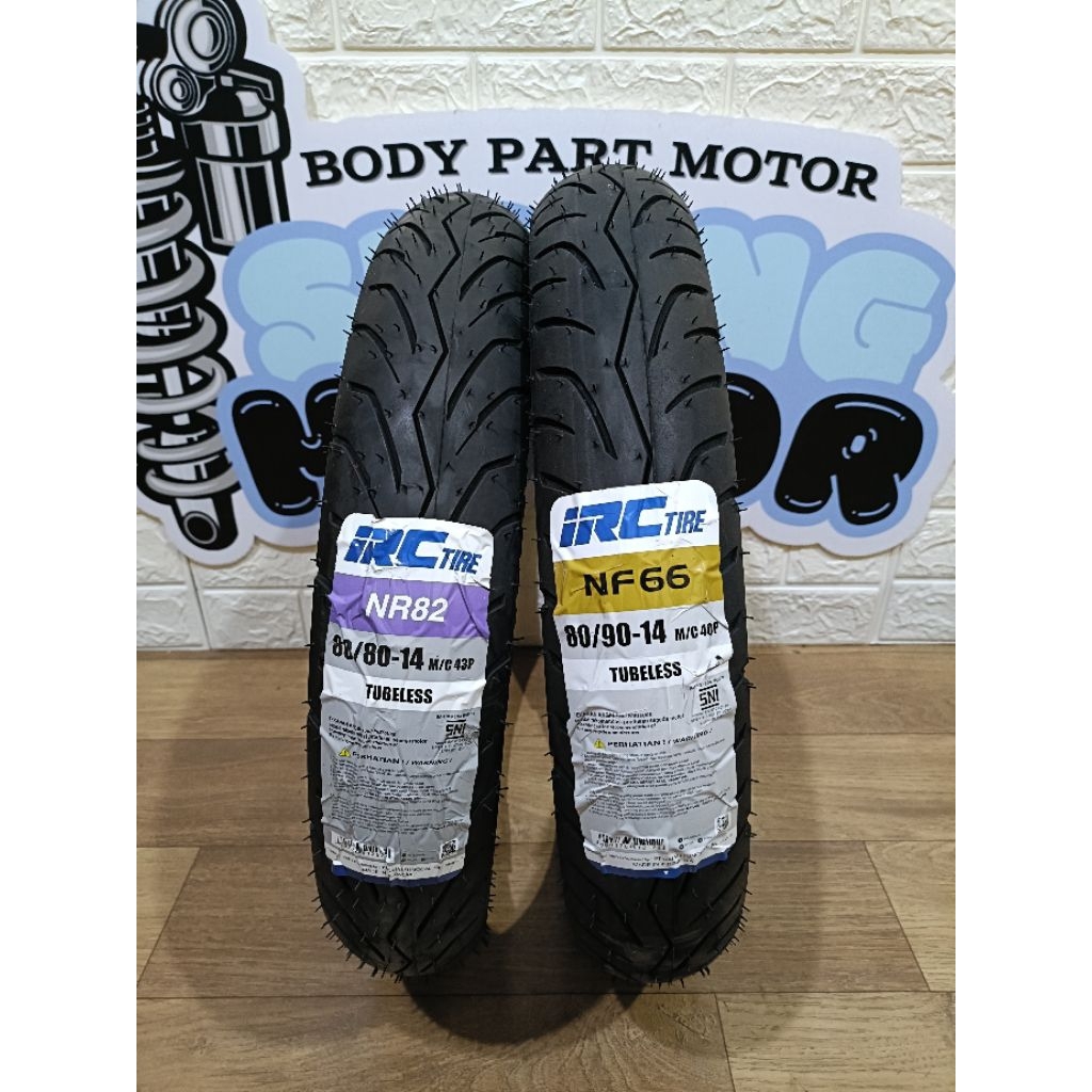 BAN LUAR IRC TUBELESS 80/80 NR82 80/90 NF66 RING 14 MIO SPORTY MIO J MIO M3 MIO SOUL MIO SOUL GT MIO