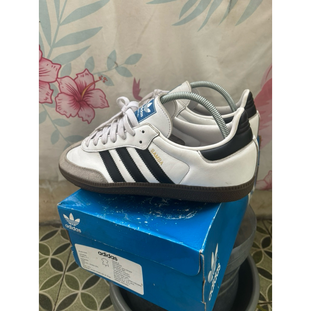 Sepatu Sneakers Adidas Samba ORIGINAL 100% Putih Hitam - Nyaman Dipakai, Anti Selip, Model Trendi