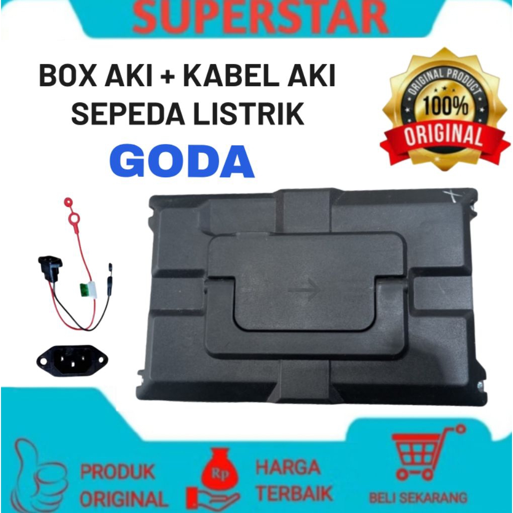 box aki + kabel aki sepeda listrik GODA ORIGINAL