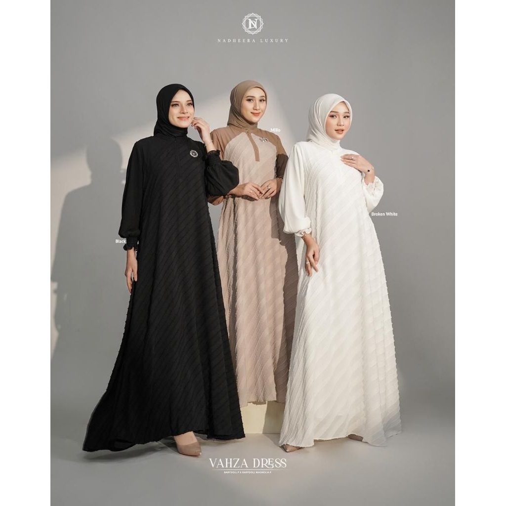 VAHZA DRESS NADHEERA || READY STOCK || DRESS PUTIH || DRESS LEBARAN || DRESS SULTAN || DRESS MEWAH |