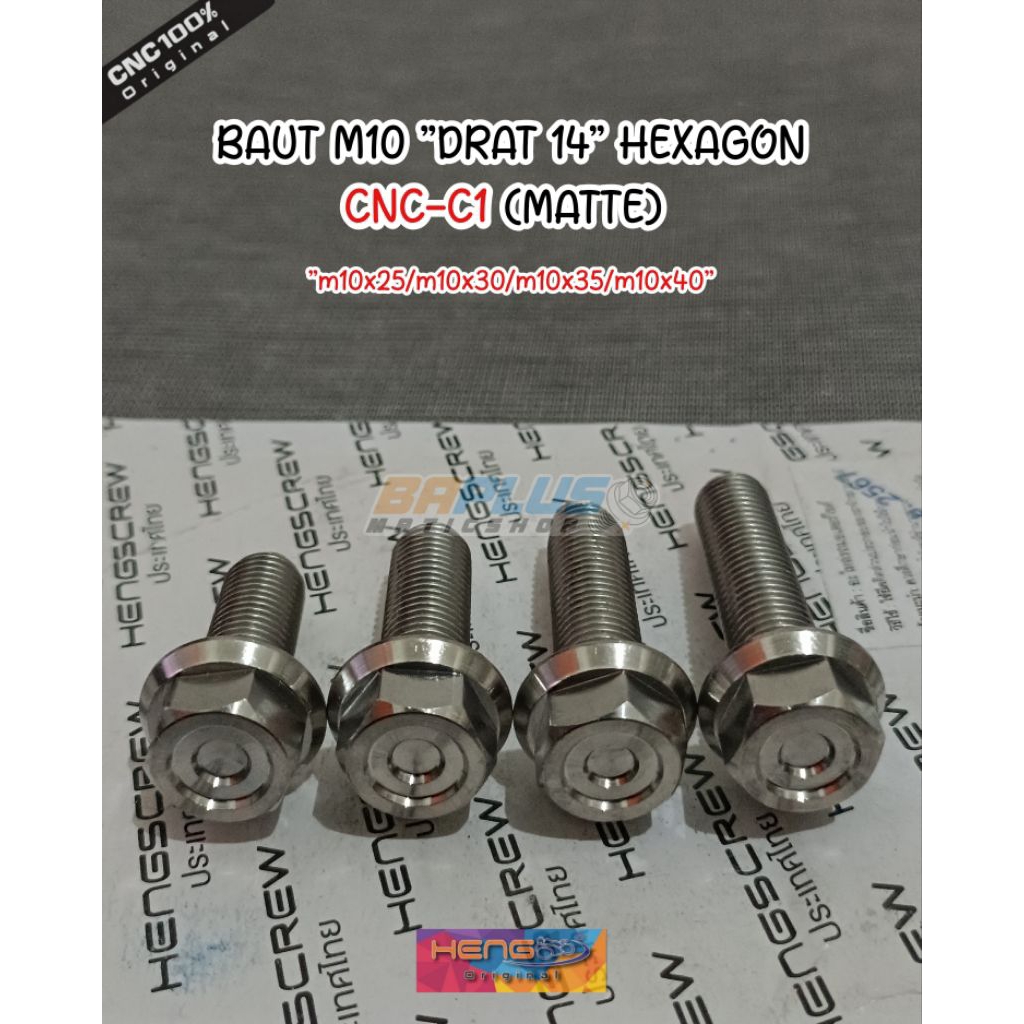BAUT PROBOL M10 (DRAT 14) CNC-C1 HEXAGON STAINLESS HENG THAILAND HARGA SATUAN