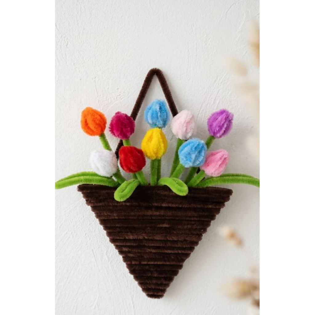 COD bunga tulip dinding / bunga tulip gantung/ bunga kawat bulu dinding / bunga kawat bulu gantung