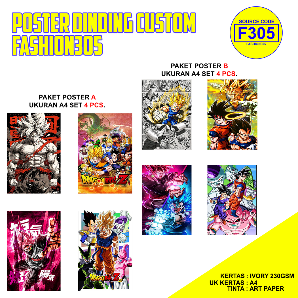 POSTER WALLPAPER DINDING ANIME GOKU DRAGONBALL