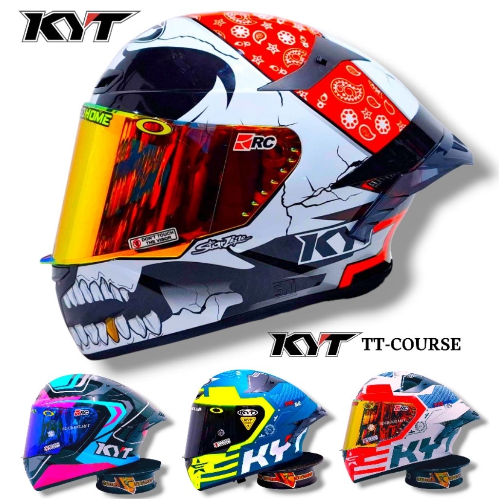 Helm KYT TT Course paket ganteng Original KYT