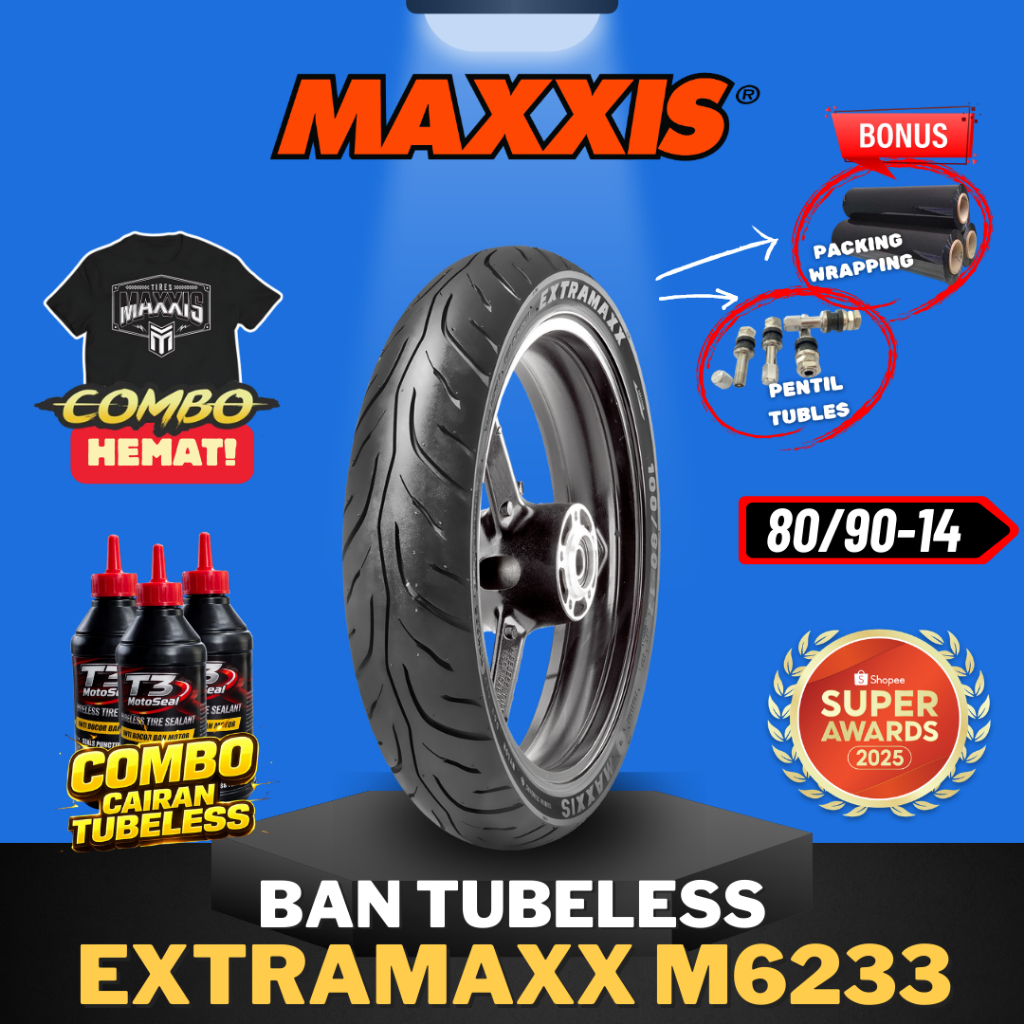 [READY COD] MAXXIS EXTRAMAXX RING 14 / BAN MAXXIS 80/90-14 / 80-90-14 BAN TUBELESS BAN LUAR / BAN MO