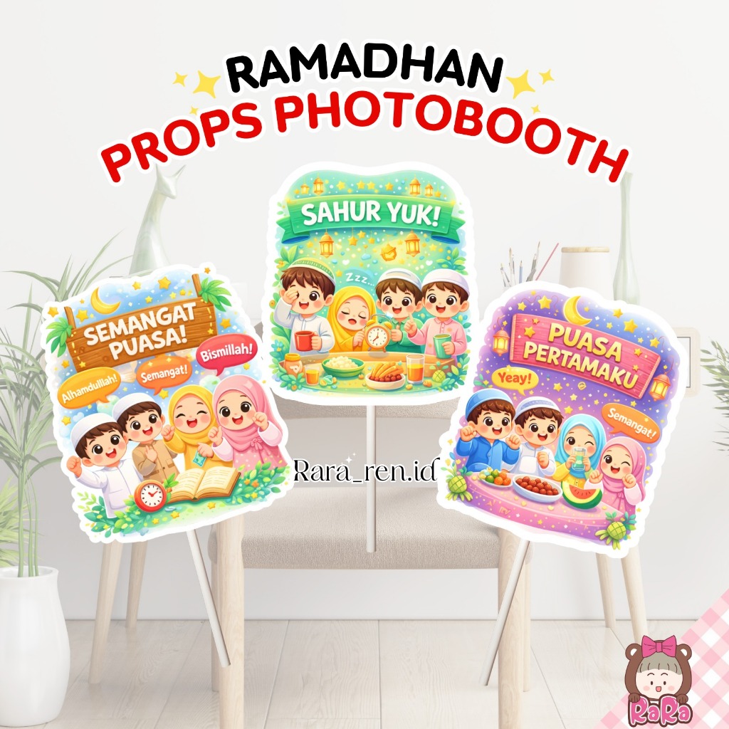 PROPS PHOTOBOOTH TEMA RAMADHAN HIASAN PAWAI RAMADHAN PROP PHOTOBOOTH BUKBER RAMADHAN PROPS LEBARAN