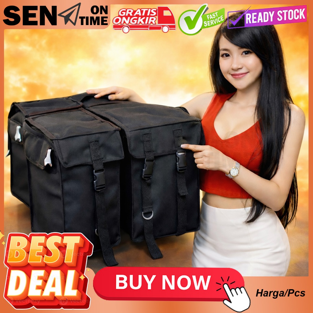 Tas Obrok Pos Paket Kurir Ransel Motor Angkut Barang Bronjong Rengkek Saddle Bag Kecil Sedang Besar 