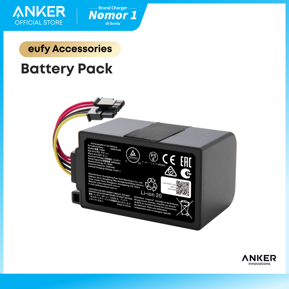 Eufy Replacement Battery for Robot Vacuum Omni C20, 3,200 mAh, 14.4V Lithium-Ion - T290H