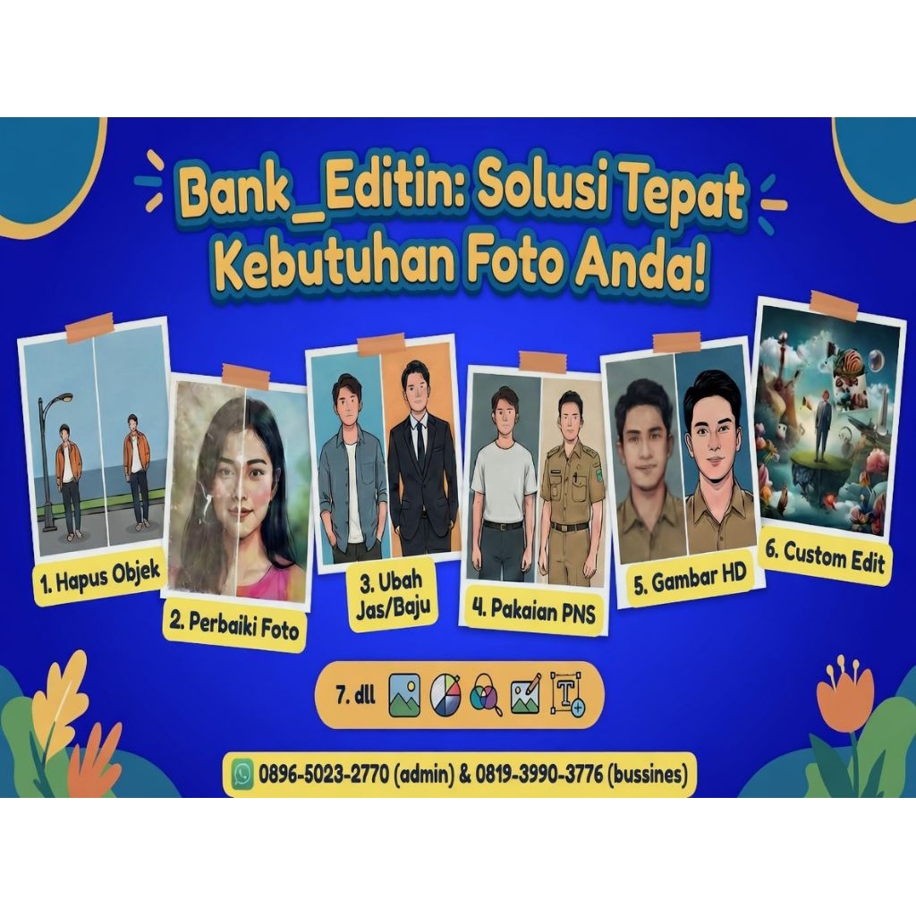 Editing foto/pas foto/edit wajah/edit background/edit kemeja/edit jas