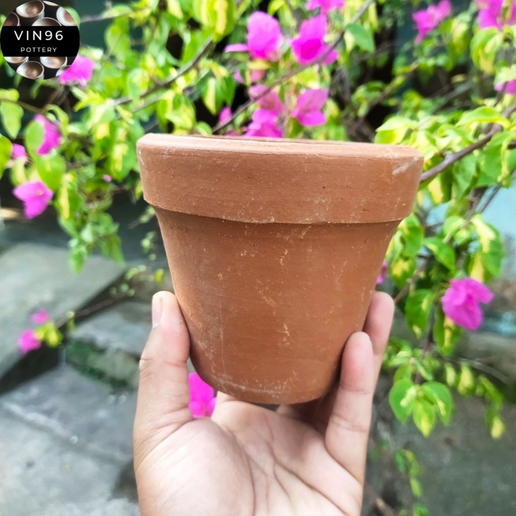 Pot bunga mini D 11 cm gerabah tanah liat