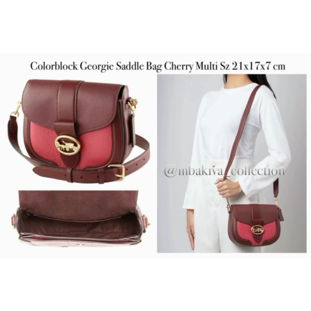 CO Colorblock Georgie Saddle Bag Cherry Multi