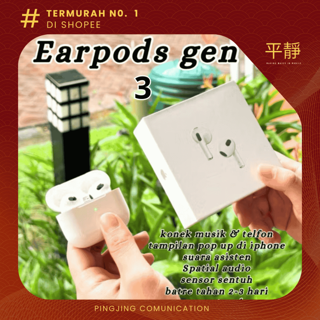 EARPODS GEN 3 | TWS GEN 3 | HEADSET BLUETOOTH IPHONE | HEADSET IPHONE | HEADSET WIRELESS | EARPODS