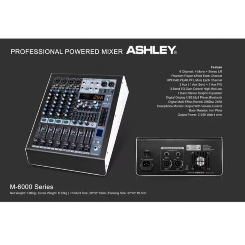 POWER MIXER 6 CHANEL ASHLEY M6000 ORIGINAL