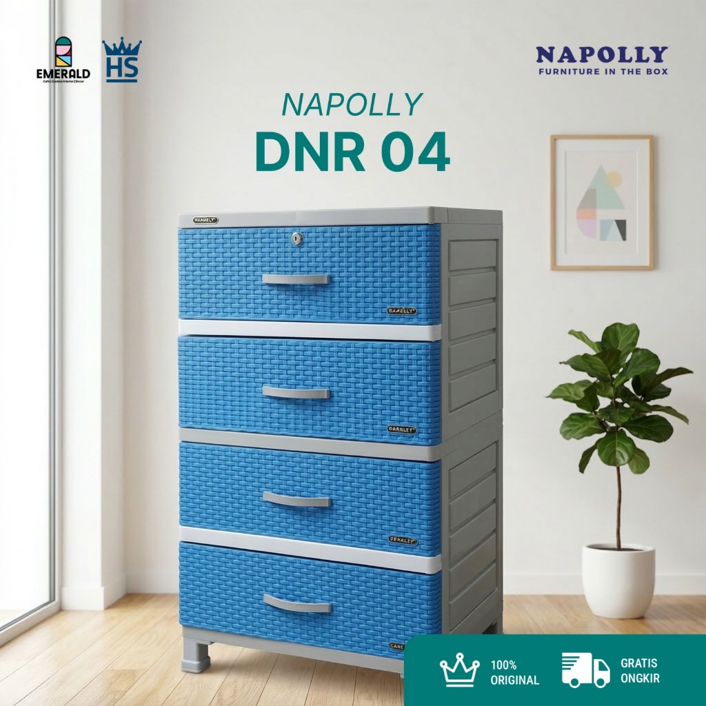 Napolly DNR 04 Rak Laci Plastik Serbaguna 4 Susun