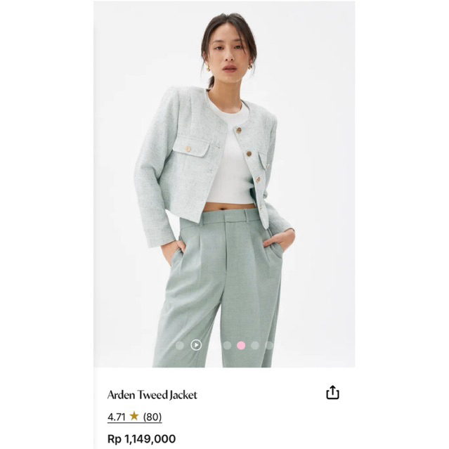 Love Bonito NWT Arden Tweed Jacket - Green