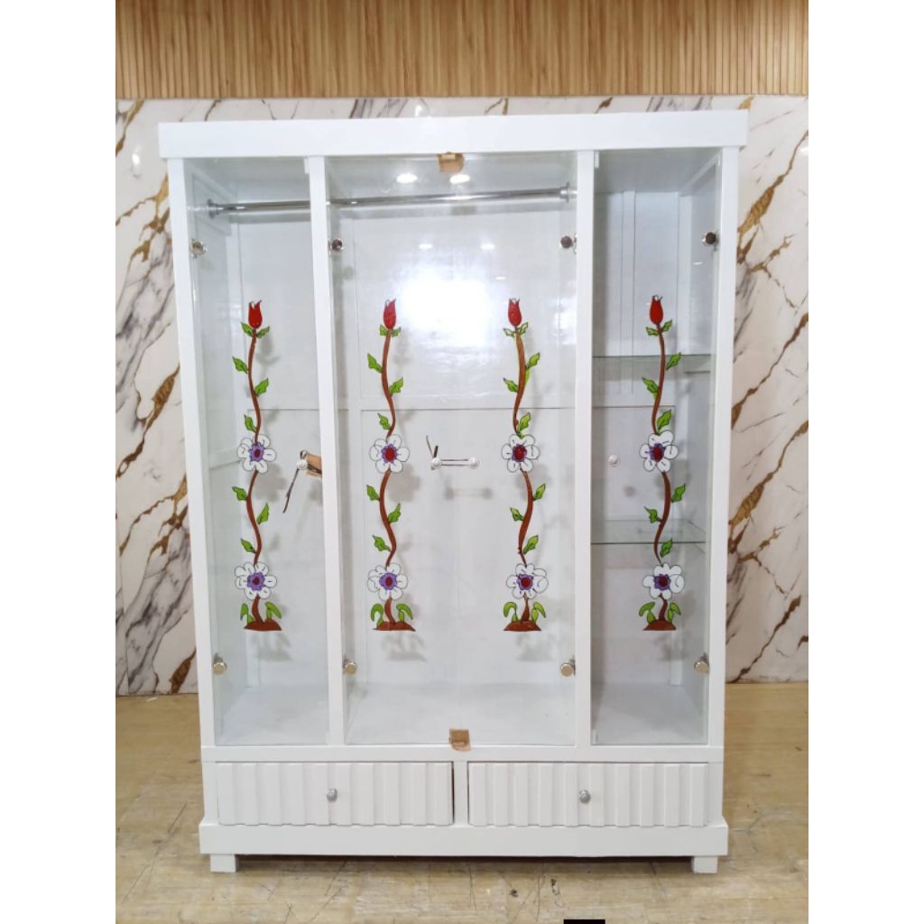 Lemari Pajangan Gamis Kaca 4pintu