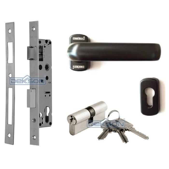 Full Set Lever Handle DEKSON LHR 0816 + Mortise Lock | Set Handle Pintu + Body Lock DEKSON Minimalis