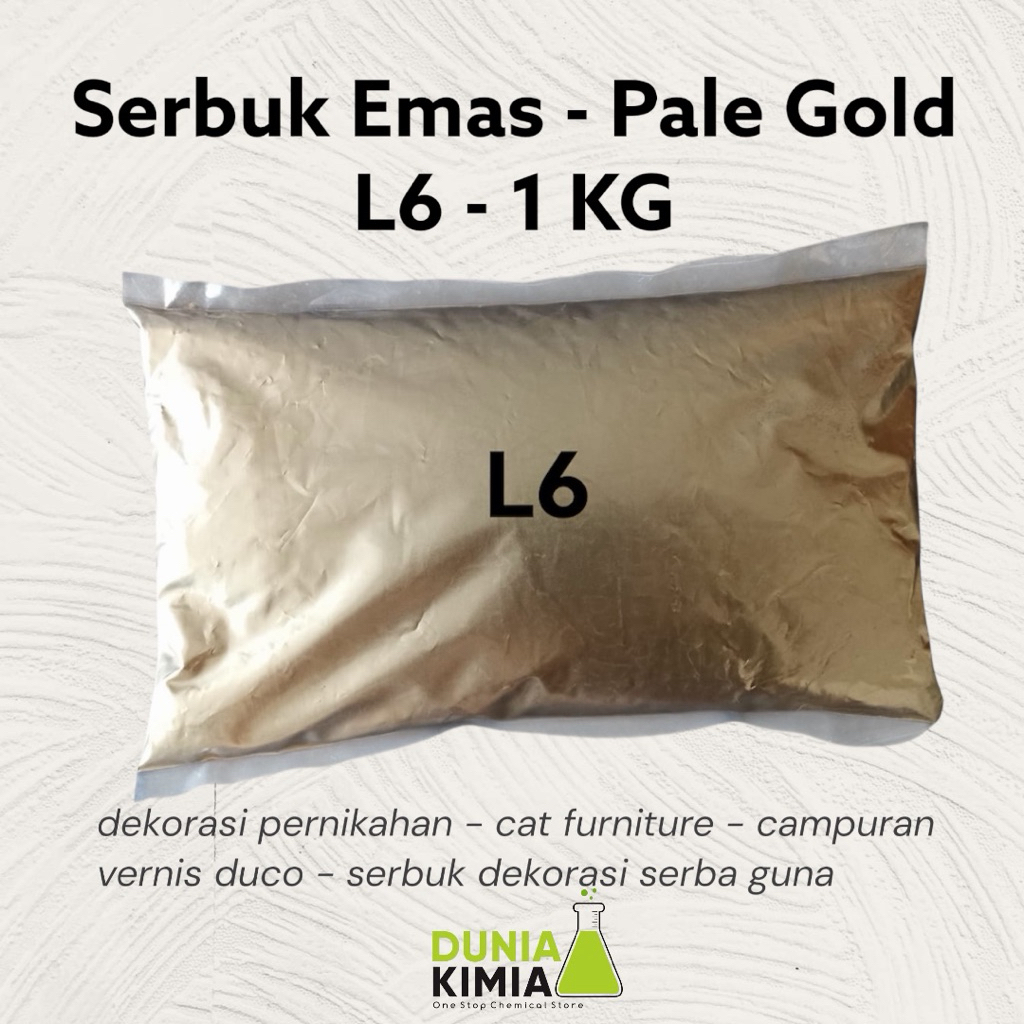 Serbuk Emas L6 - Rich Pale Gold - 1KG - Bubuk Emas Dekorasi Pelaminan - Cat Dekorasi Serbaguna