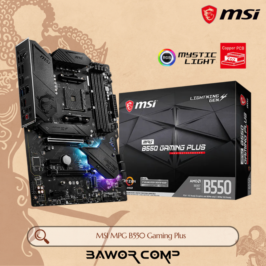 Motherboard MSI MPG B550 Gaming Plus - Mobo Ryzen AM4, AMD Promontory B550, DDR4, USB3.2