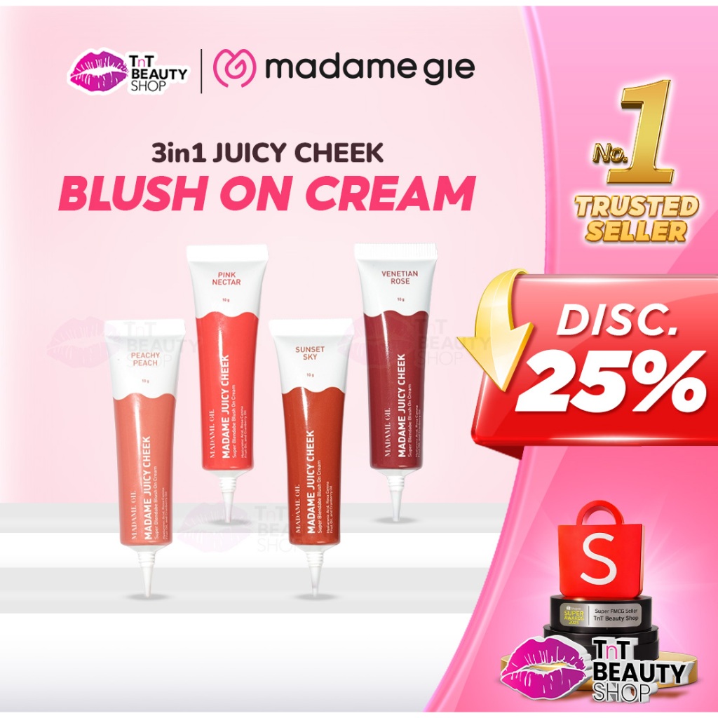Madame Gie Juicy Cheek 3 In 1 - Make Up Blush On Cream | TnT Beauty Shop