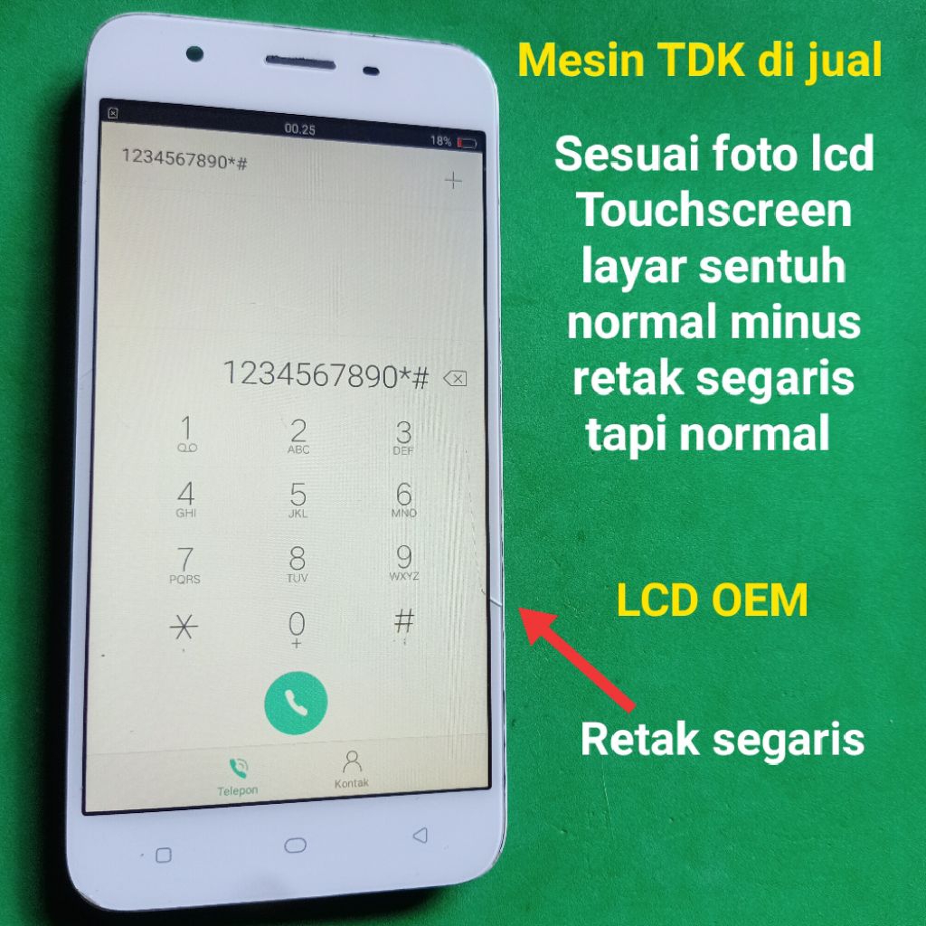 Lcd Touchscreen Oppo A39/A57 minus touchscreen retak minus baca deskripsi yang di foto ( MESIN DAN K