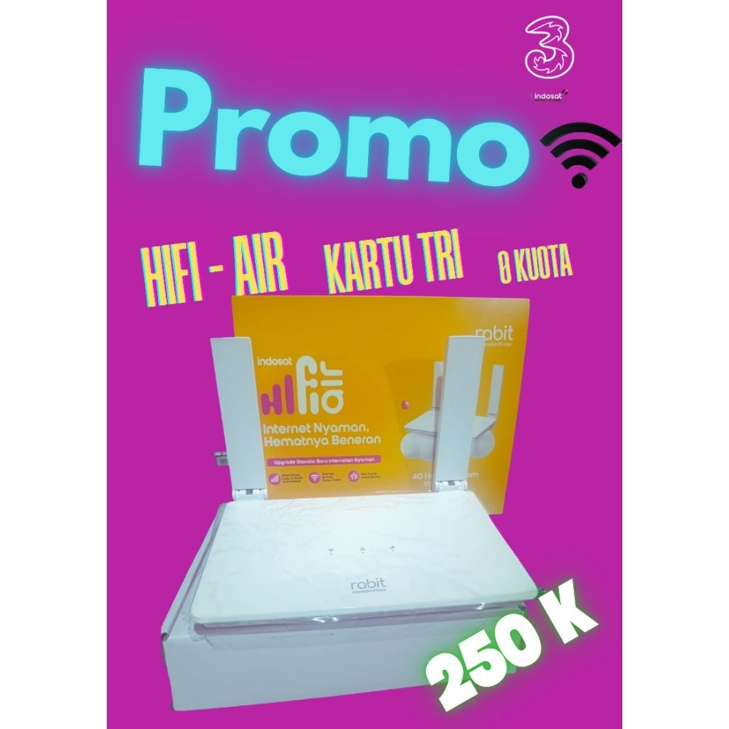 HIFI Air Indosat Modem + Kartu Tri 0 Kuota
