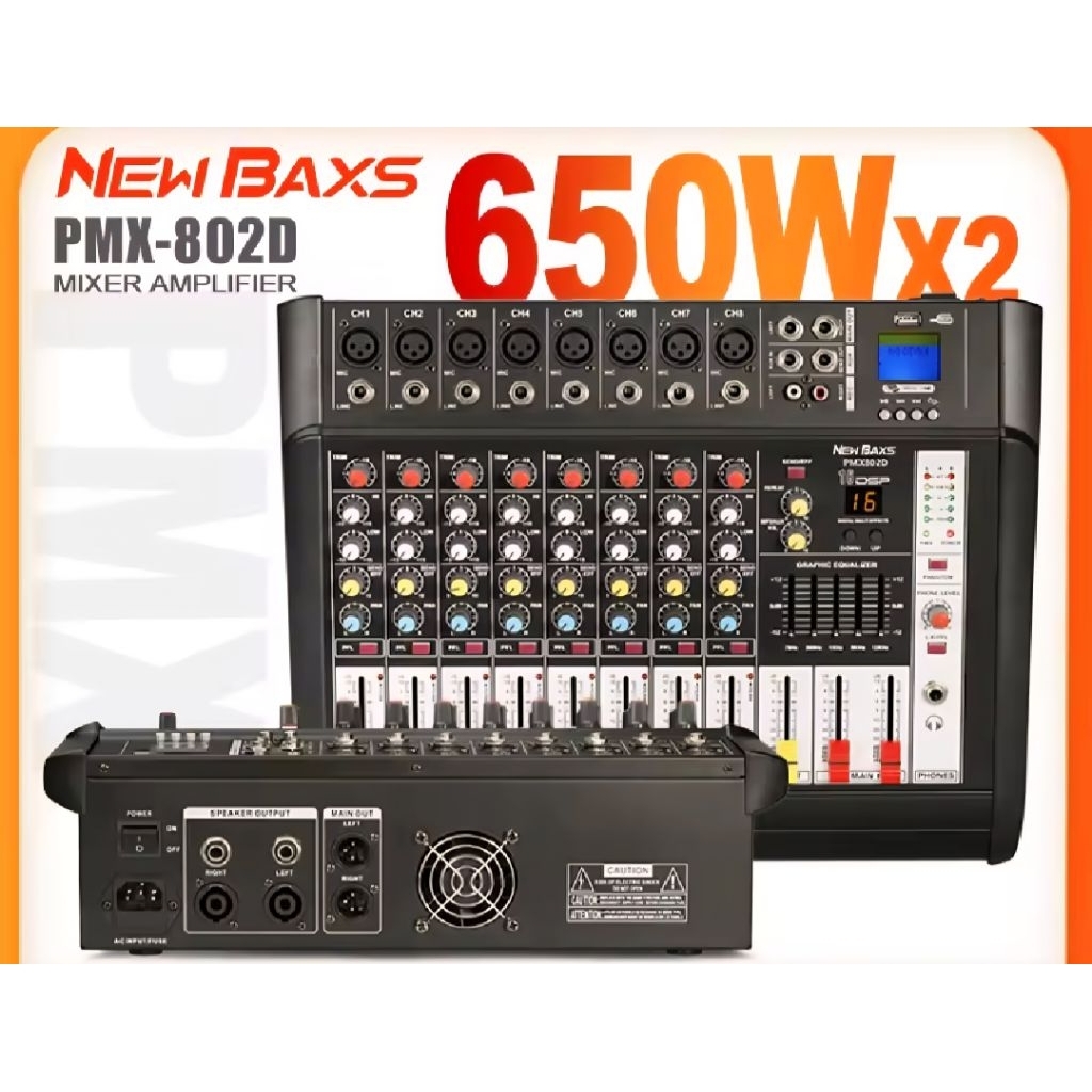 POWER MIXER NEWBAXS PMX802D ORIGINAL 8SOUND TRIP