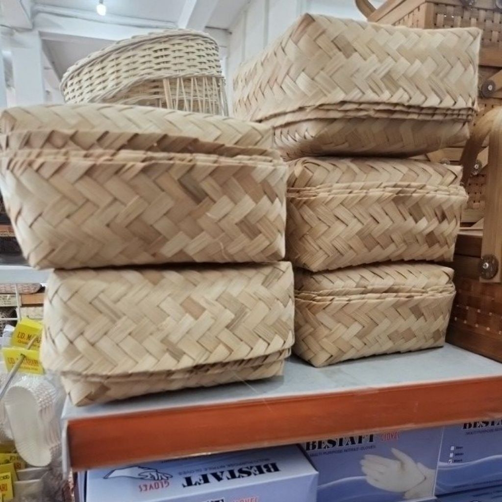 Rotan /Bambu Anyaman / Kotak Hampers Bambu Anyam / Kotak Hampers Anyaman / Sokase / Besek Hampers/