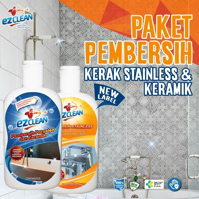 EZClean Pembersih Porcelain & Stainless Cleaner Super Ampuh untuk Kamar Mandi Ramah Lingkungan Aman