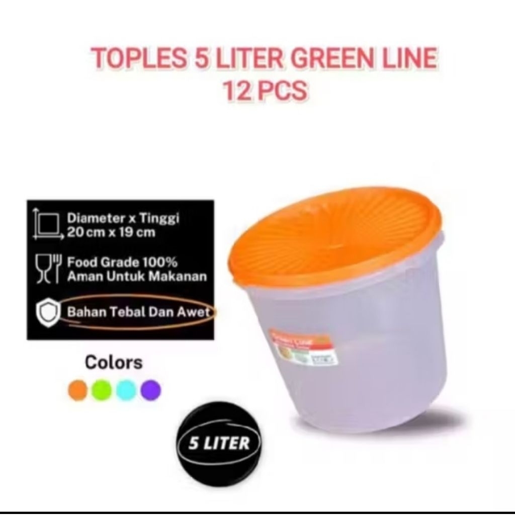 Toples 5 liter/ toples peyek krupuk/ toples plastik/