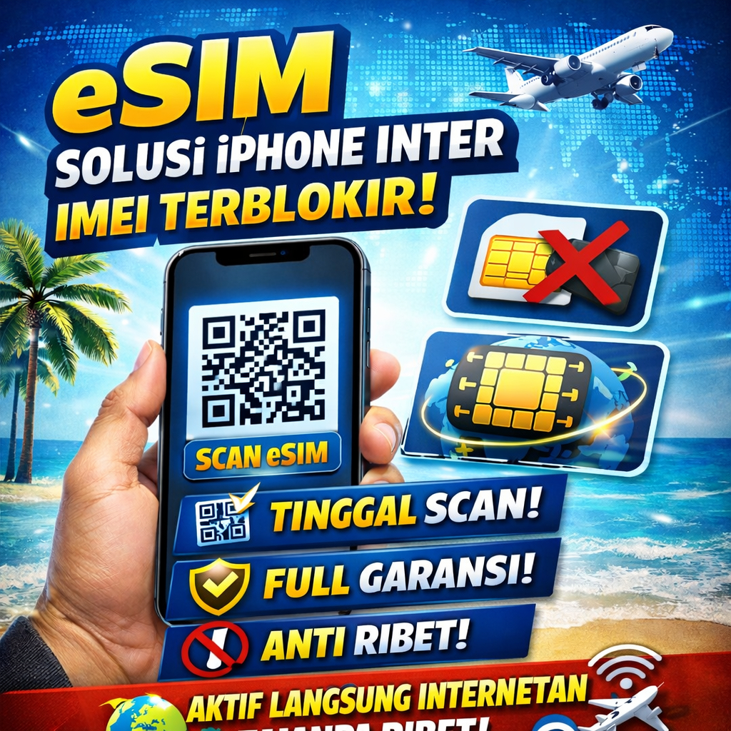 ESIM Roaming Indonesia | Solusi IMEI Keblokir | Iphone Inter