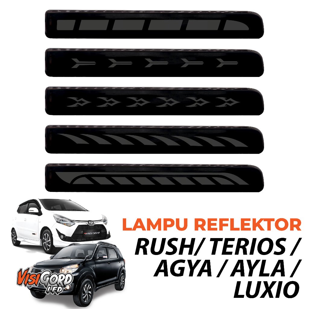 Lampu Reflektor Bumper Belakang Agya/Ayla/Rush/Terios/Luxio LED Bar Smoke Lens Running 1 Set