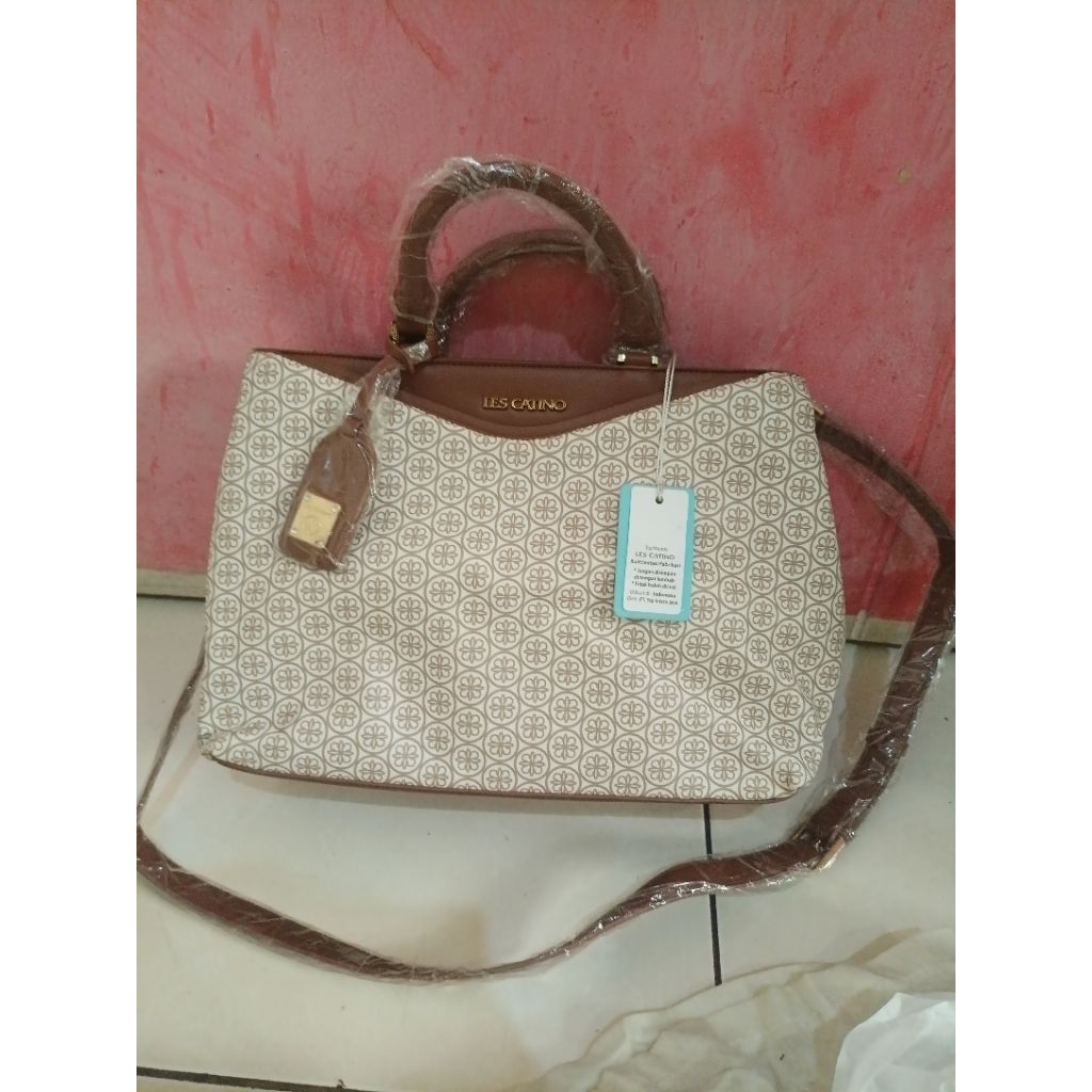 Tas wanita Les catino Daisy monogram vc satchel