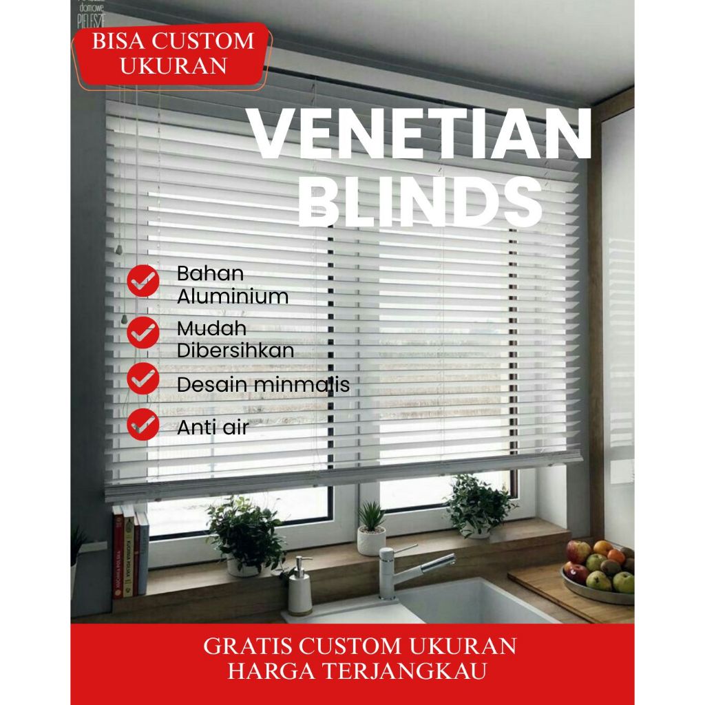 VENETIAN BLIND - ( SHARP POINT ) TIRAI GULUNG / KREI ALUMINIUM /HORIZONTAL BLINDS