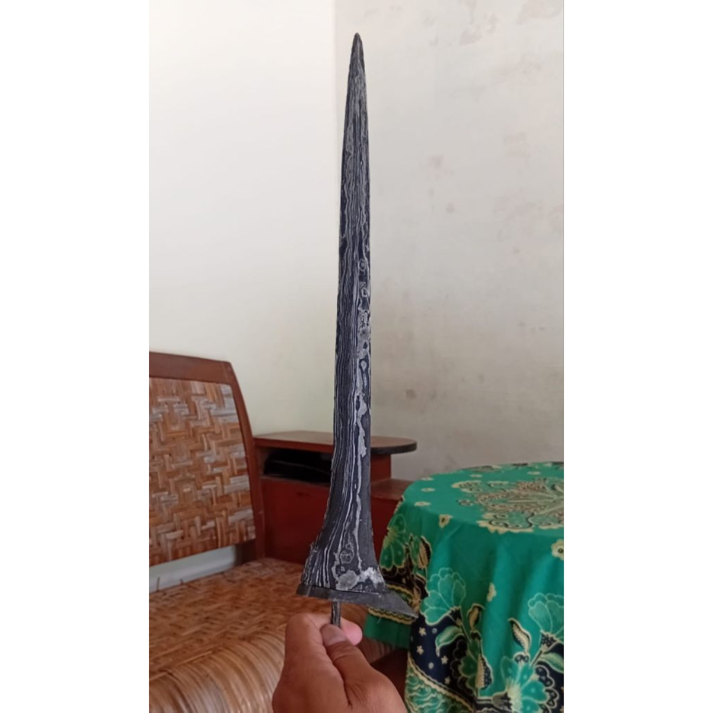 Bilah Keris Lurus Brojol Pamor Ngulit Semongk Panjang 37 cm