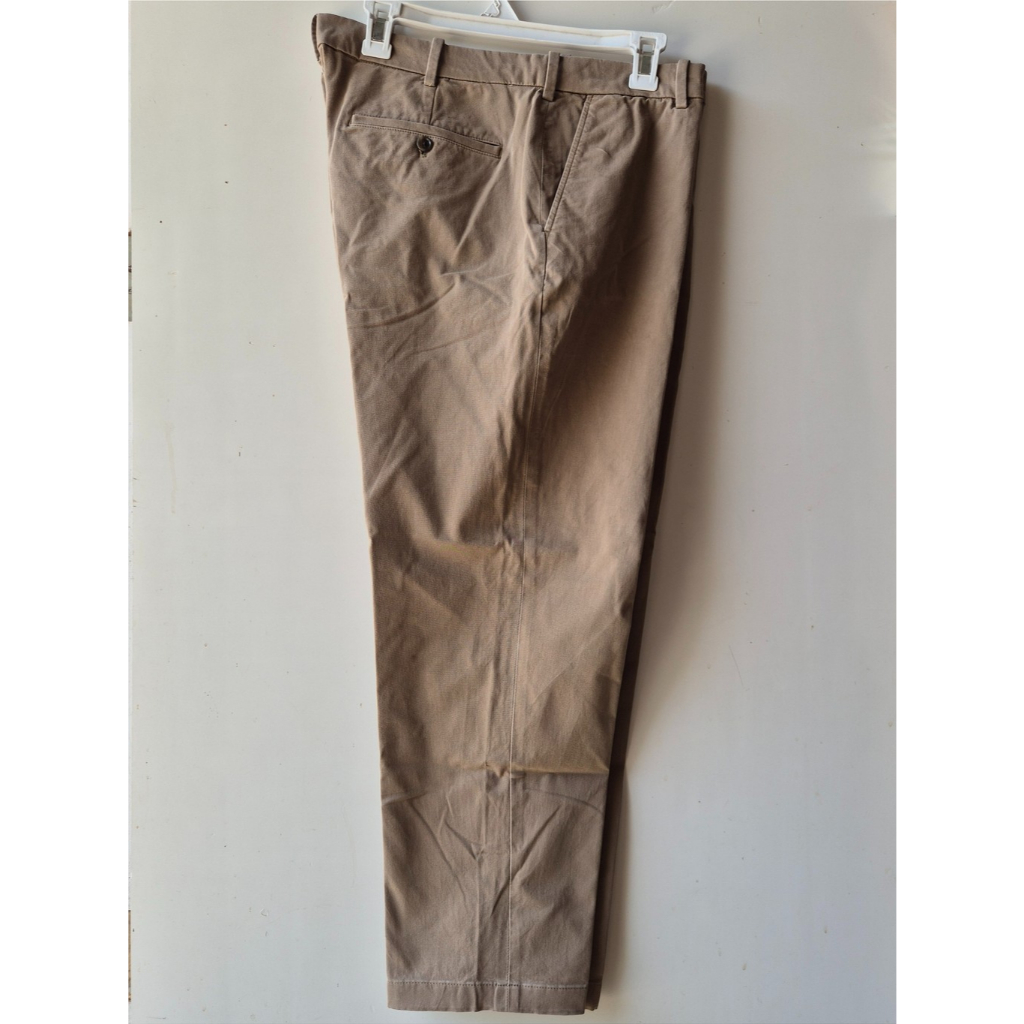 UNIQLO EZY Cotton Ankle Length Pants Beige Celana Panjang Chinos Pria Size 36